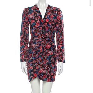 IRO fling Silk Floral Wrap Mini Dress